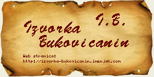 Izvorka Bukovičanin vizit kartica